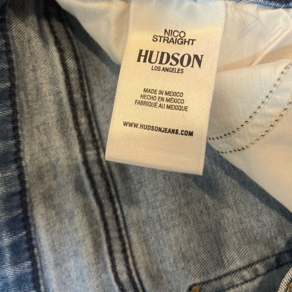 Hudson Jeans Low Rise Size 29 Blue Nico Straight Leg distress Med Wash Jeans - Picture 10 of 10